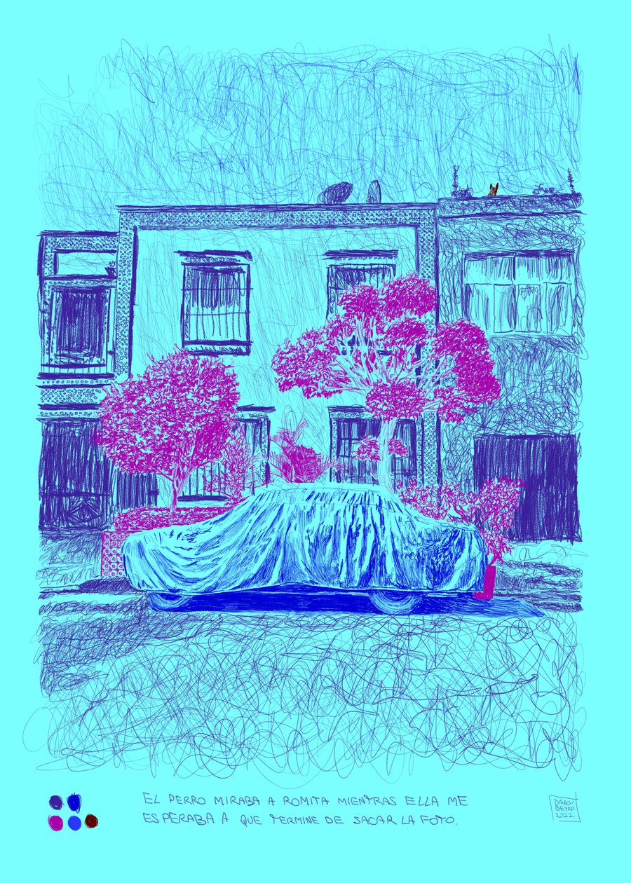 El otro perro, 2022 (iPadilla tehty digitaalinen teos) tekijältä Diego Beyro