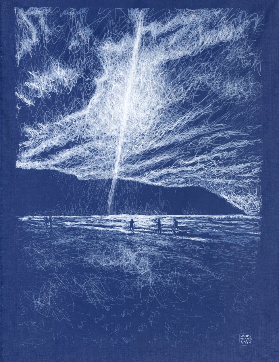 Cueva Beach Asturiassa, 2024 (akryyli kankaalle) tekijältä Diego Beyro