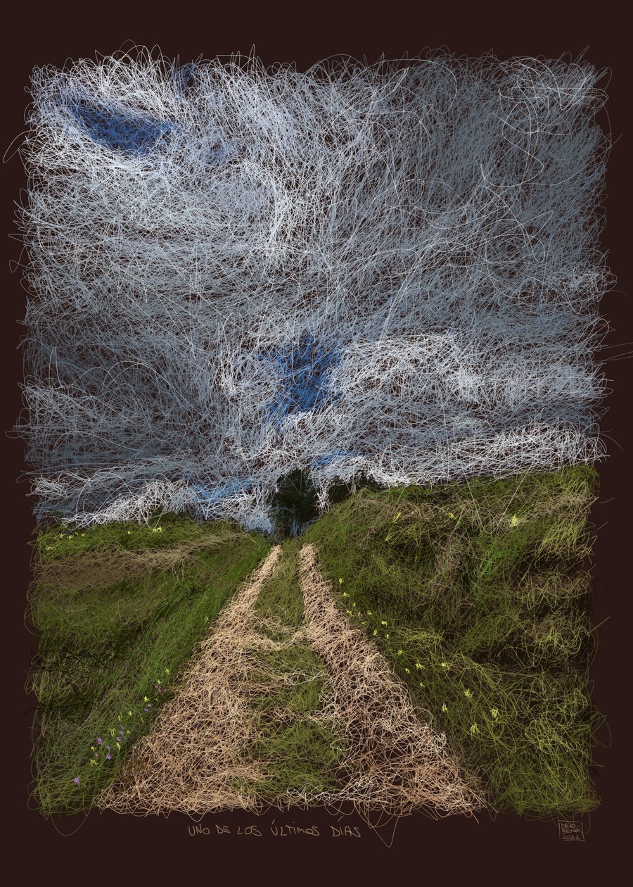 Yksi viimeisistä päivistä, 2022 (iPadilla tehty digitaalinen teos). tekijältä Diego Beyro