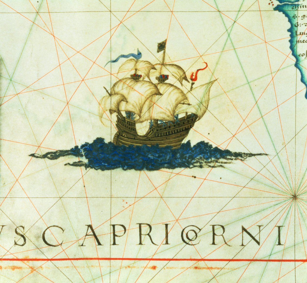 Lisää 5415A f.11 Galleon täydessä purjeessa, yksityiskohta "Opus Geographicumista" tekijältä Diego Homem