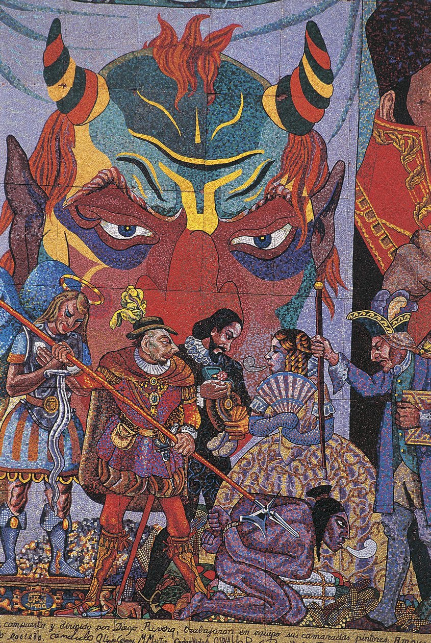 Lähikuva maalauksesta, Insurgentes-teatteri, Mexico City, Meksiko tekijältä Diego Rivera