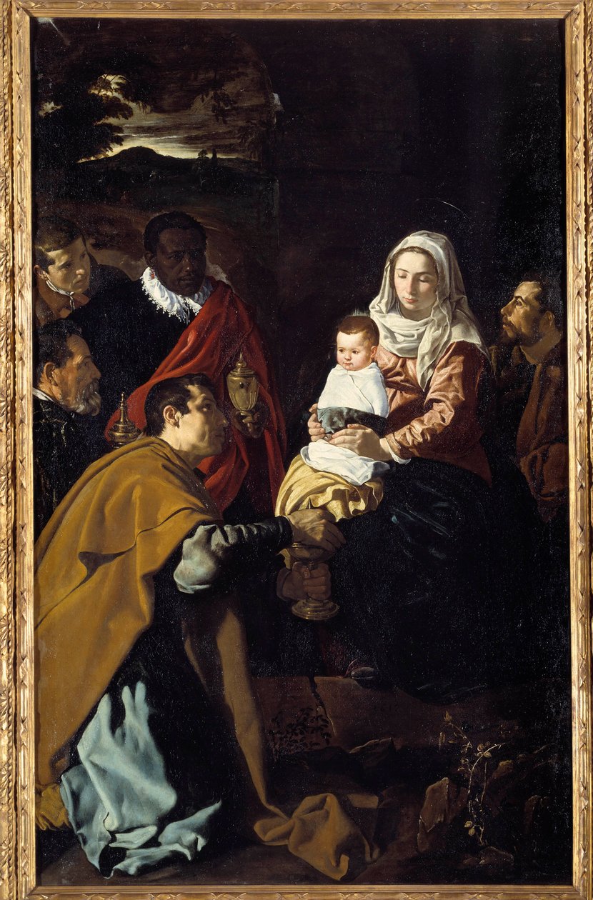 Viisaiden miesten palvonta. Diego Rodriguez de Silva y Velasquezin (1599-1660) maalaus tekijältä Diego Velázquez