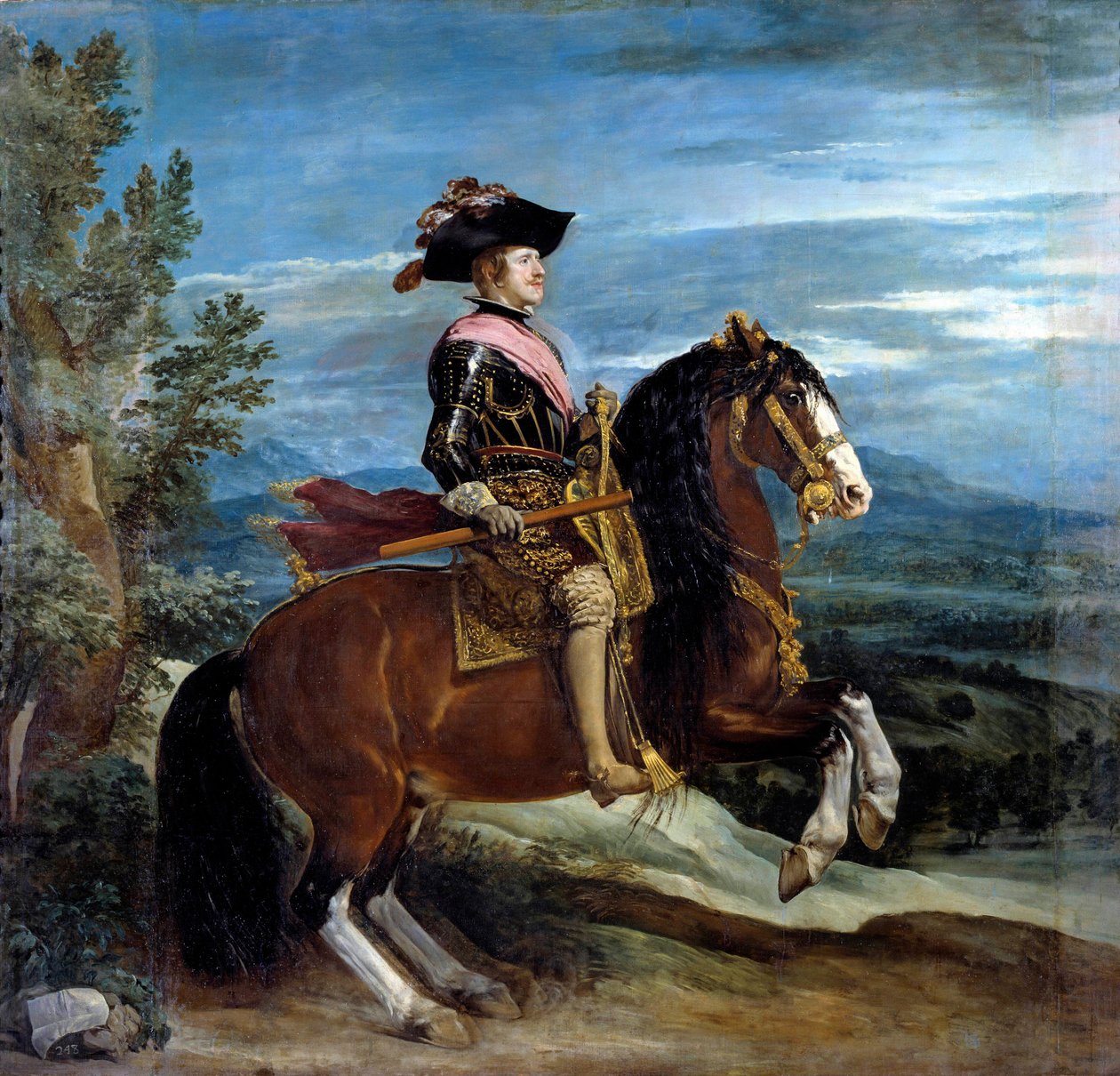 Kuningas Filip IV:n (1605-1665) ratsastusmuotokuva Diego Rodriguez de Silva y Velasquezin (1599-1660) maalaus tekijältä Diego Velázquez