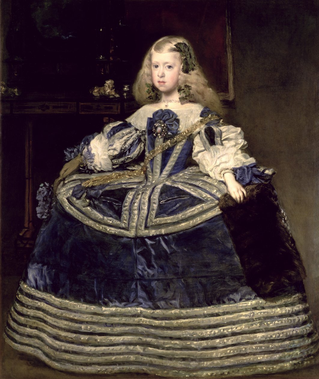Infanta Margarita Teresa sinisessä mekossa tekijältä Diego Velázquez