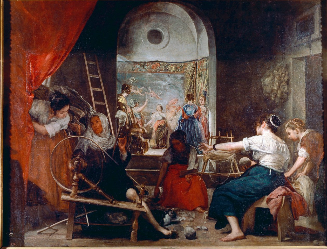 Las Hilanderas tai Arachnen satu (öljy kankaalle, n. 1653) tekijältä Diego Velázquez