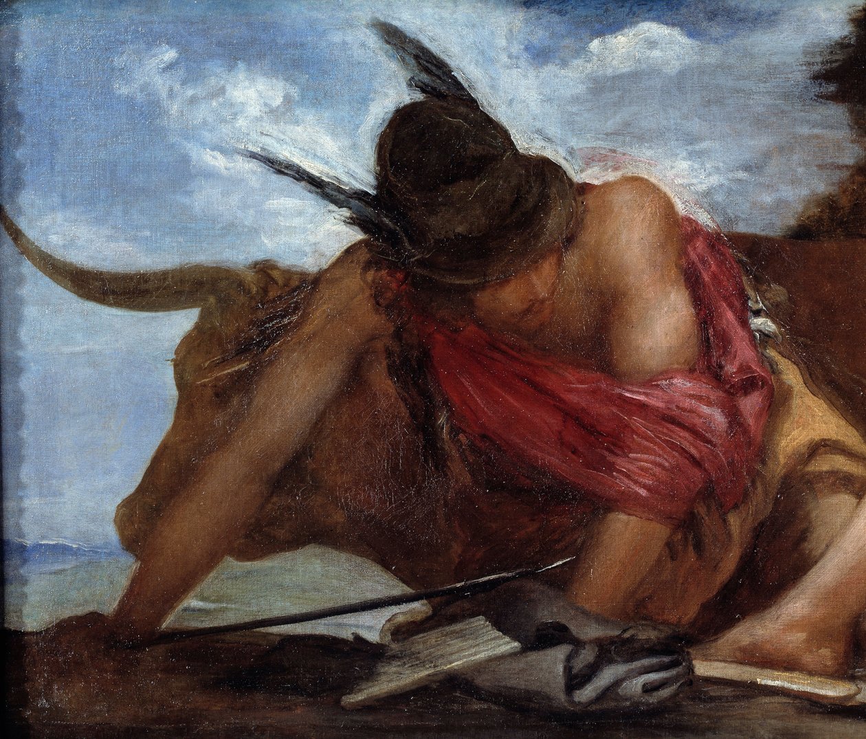 Mercury ja Mercuryn Argos-yksityiskohta. Diego Velasquezin (1599-1660) maalaus tekijältä Diego Velázquez