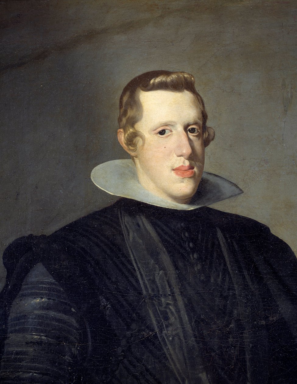 Muotokuva Philip IV:n (1605 - 1665) jalassa. Yksityiskohta. Diego Rodriguez de Silva y Velasquezin (1599-1660) maalaus tekijältä Diego Velázquez