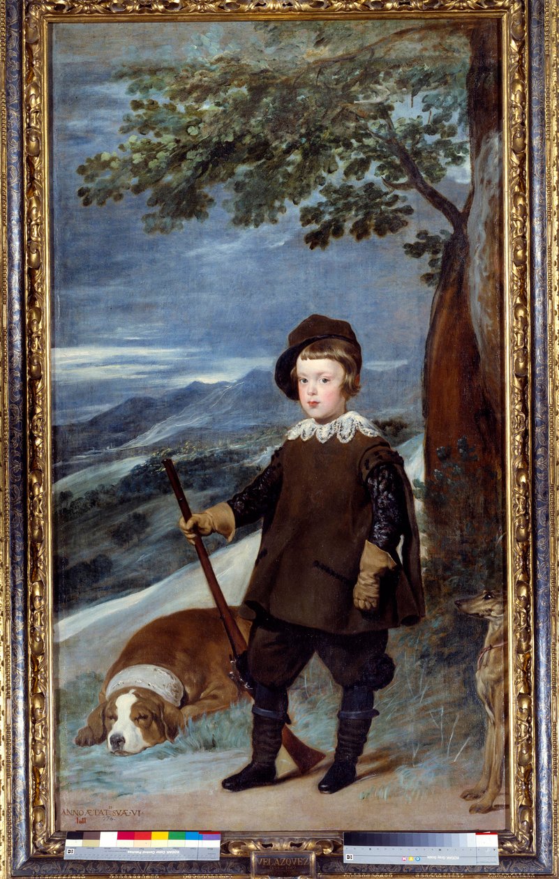 Muotokuva metsästysasuissa Espanjan prinssi Baltasar Carlosista (1629-1646), kuningas Philip IV:n pojasta Diego Velasquezin (1599-1660) maalaus 1635 su. 1,91 x 1,03 m Madrid, Musee du Prado - Espanjan prinssi Baltasar Carlosin (1629-1646) muotokuva, kuning tekijältä Diego Velázquez