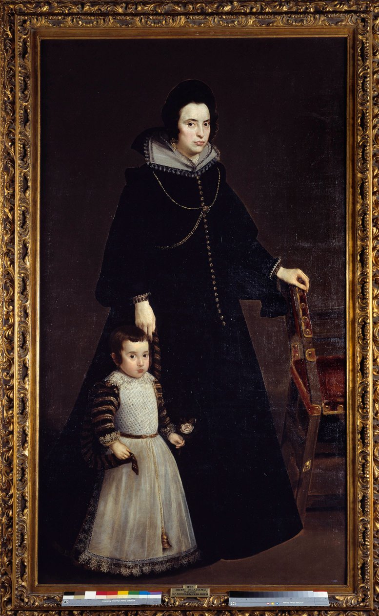 Muotokuva Antonia de Ipenarrietasta poikansa Luisin kanssa. Diego Rodriguez de Silva y Velasquezin (1599-1660) maalaus tekijältä Diego Velázquez