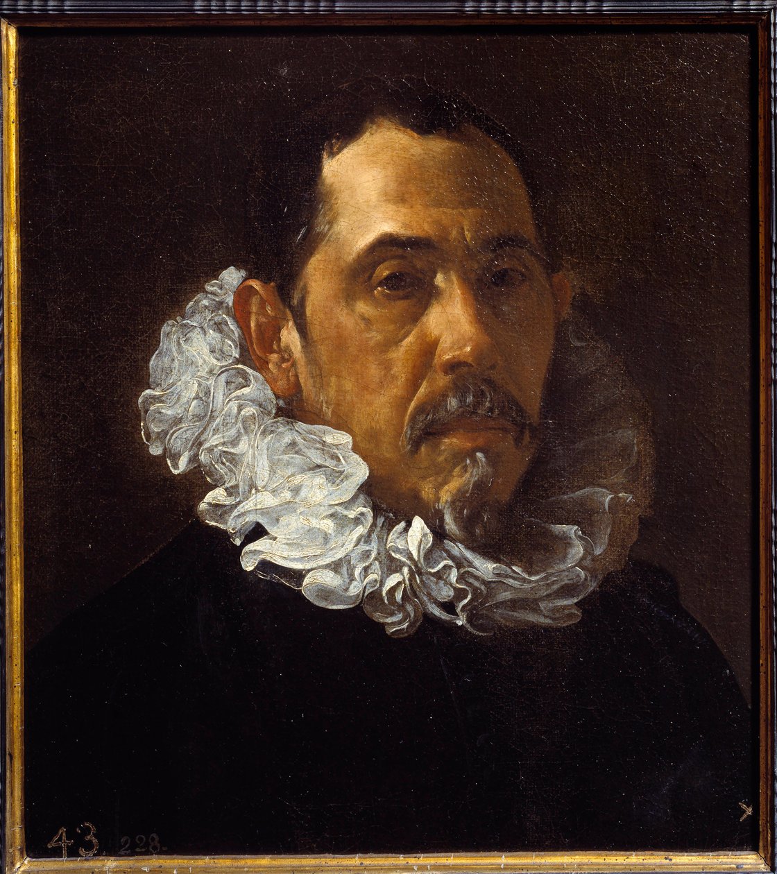 Francisco Pachecon, espanjalaisen taidemaalarin (1564-1654) muotokuva. Diego Rodriguez de Silva y Velasquezin (1599-1660) maalaus noin 1620. Öljy kankaalle. Mitat: 0,40 x 0,36 m. Madrid. Prado museo tekijältä Diego Velázquez