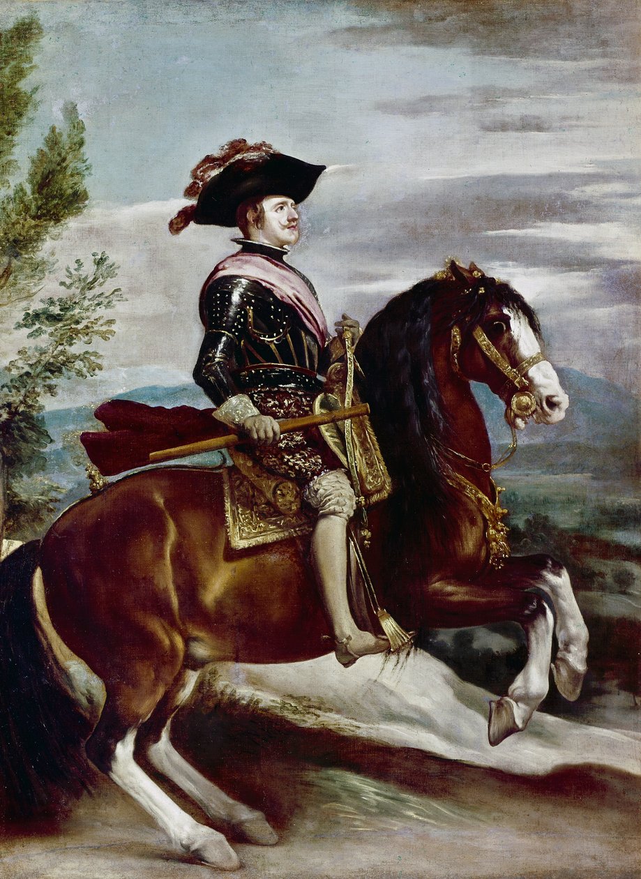 Muotokuva Philip IV:n muotokuvasta hevosen selässä, n. 1635 (öljy kankaalle) tekijältä Diego Rodriguez de Silva y Velazquez