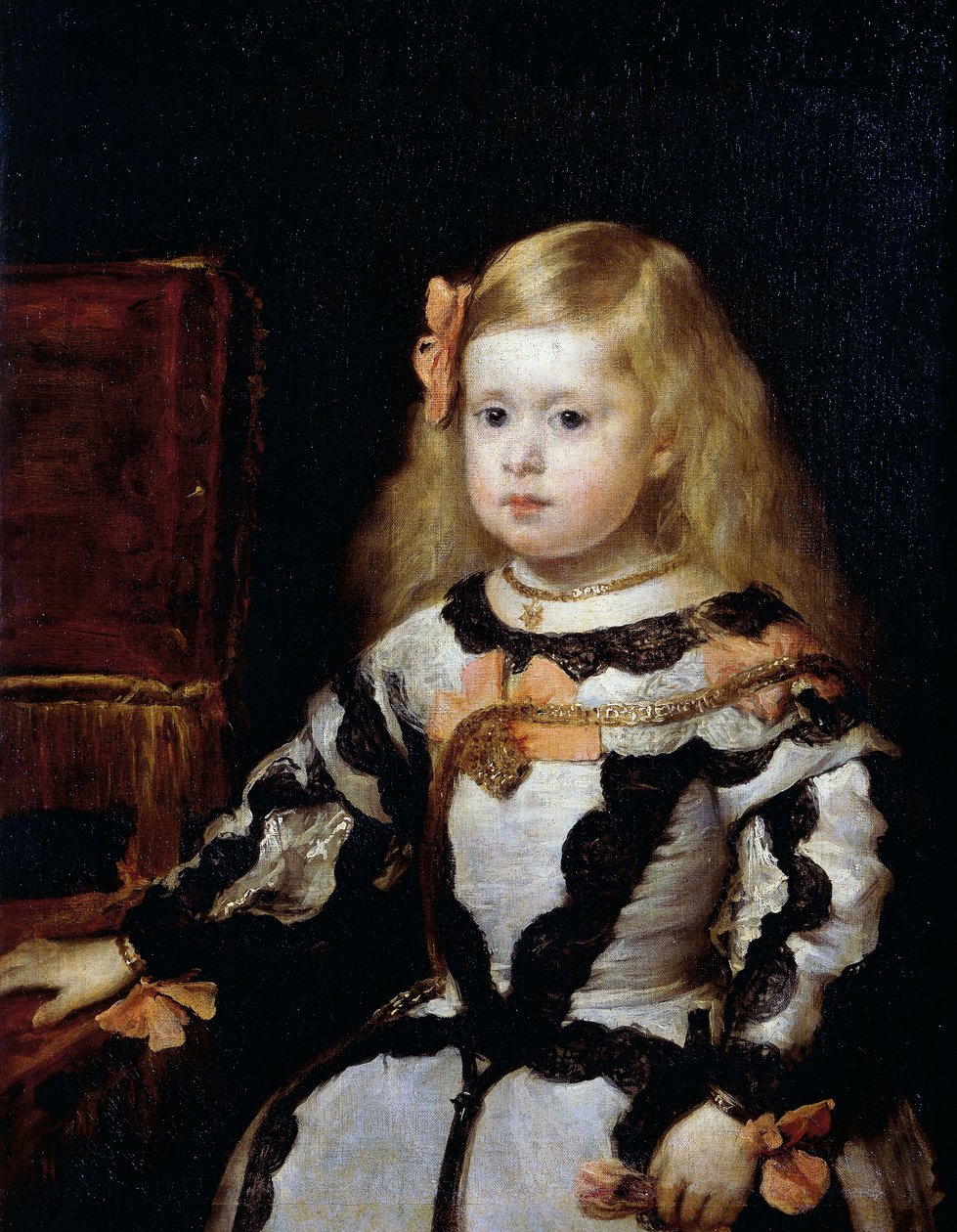 Espanjan kuninkaan Philip IV:n ja hänen toisen vaimonsa Marianan Itävallan tyttären Infanta Margaritan (1651-1673) muotokuva tekijältä Diego Velázquez