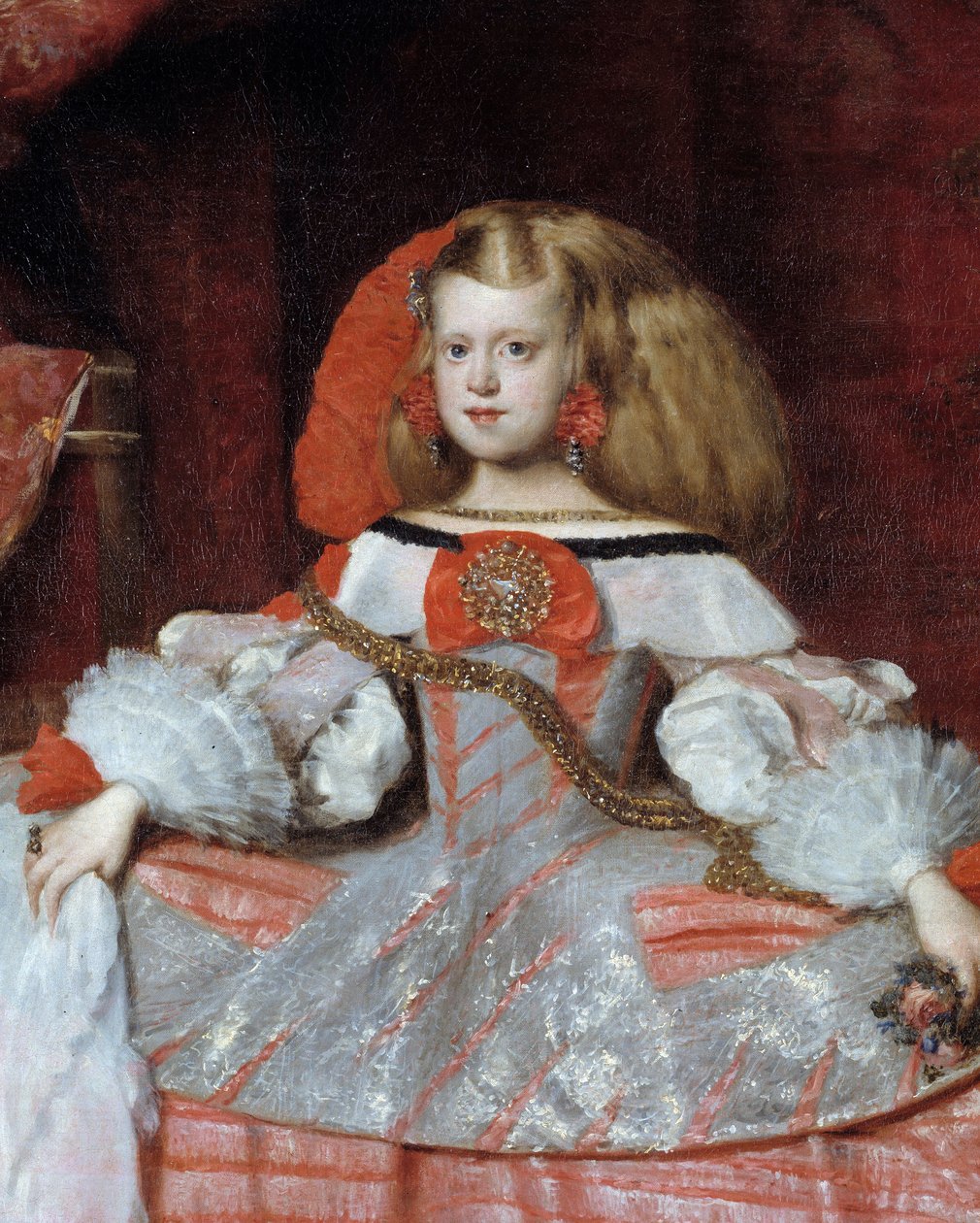 Itävallan Margaritan (1651-1673), Philip IV Detailin tyttären muotokuva. Diego Velasquezin (1599-1660) maalaus, noin 1659. Dim. 2,12x1,47m. Madrid, Prado-museo. tekijältä Diego Velázquez