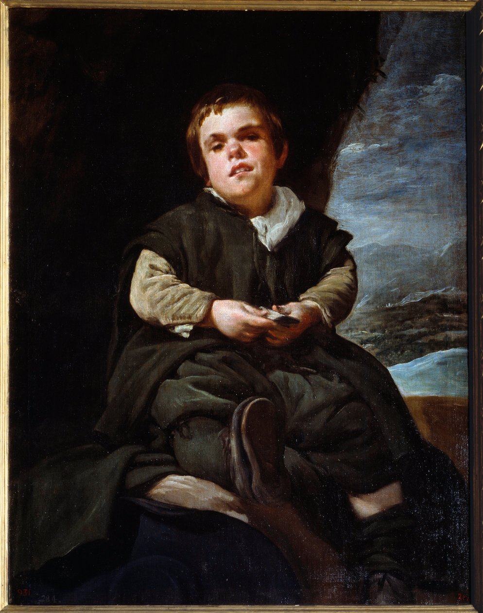 Hullu Francisco Lezcanon muotokuva, sanoi Vallecasin lapsi. Diego Velasquezin maalaus (Velazquez tekijältä Diego Velázquez