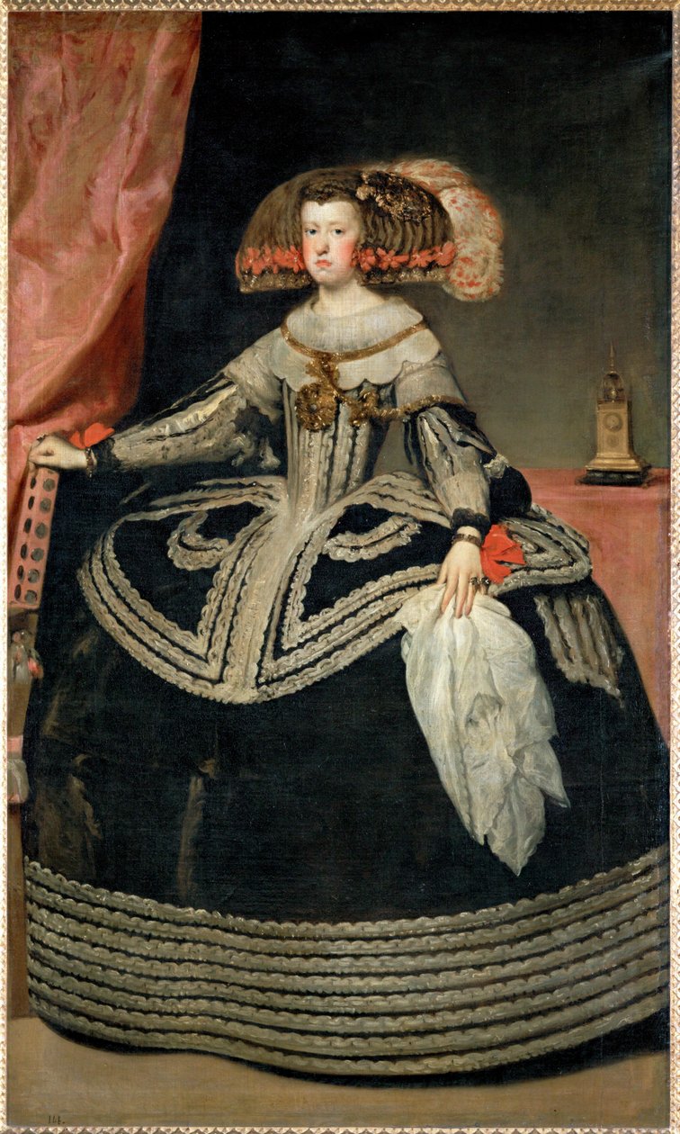 Itävallan kuningatar Maria Anna, Espanjan kuningas Filip IV:n vaimo, keisari Ferdinand III:n tytär ... tekijältä Diego Rodriguez de Silva y Velazquez