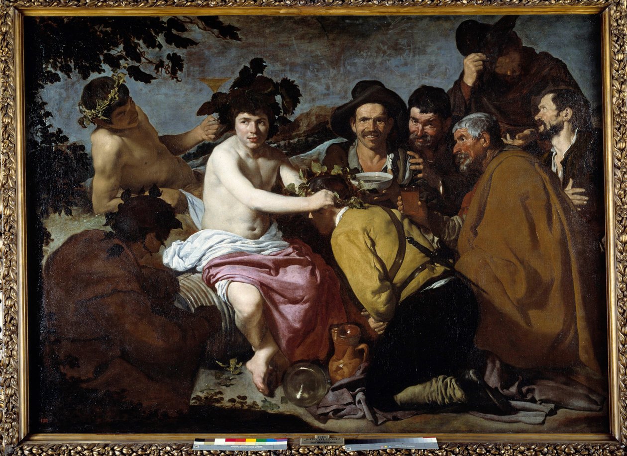 Bacchuksen voitto eli Diego Rodriguez de Silva y Velasquezin maalaus "Jumalat" tekijältä Diego Velázquez