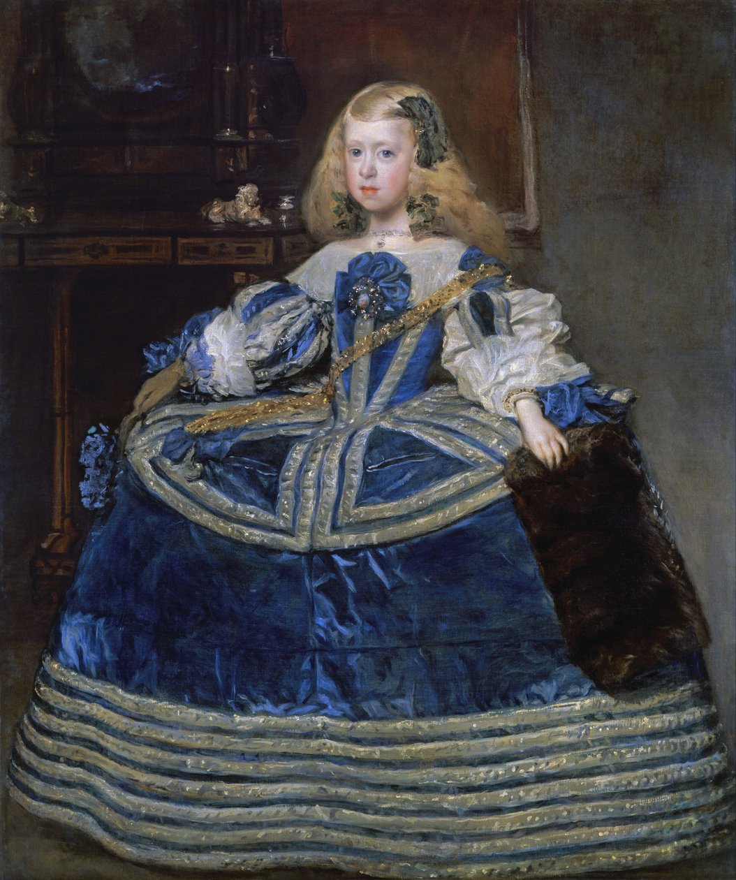 Infanta Margarita Teresa sinisessä mekossa tekijältä Diego Velázquez