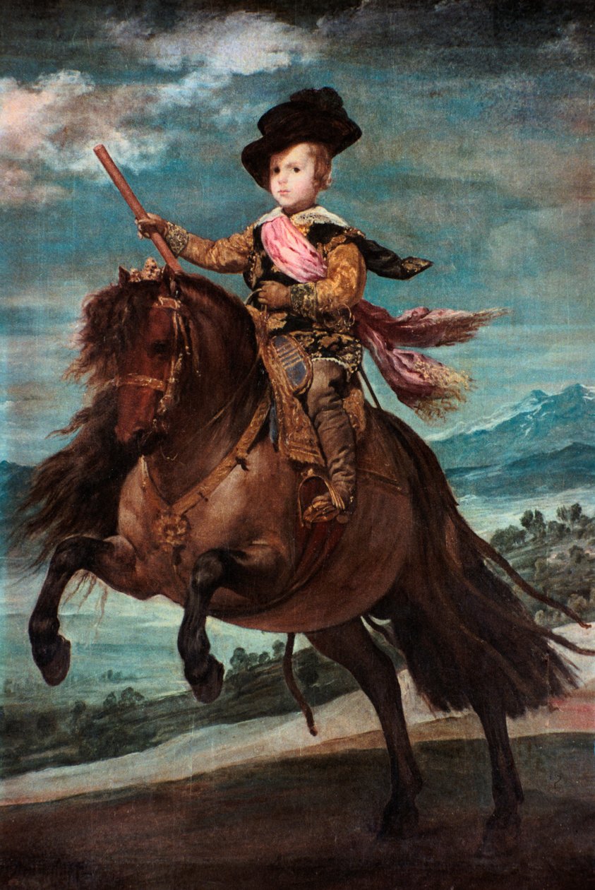 Prinssi Baltasar Carlos hevosen selässä, 1635-36. tekijältä Diego Velázquez