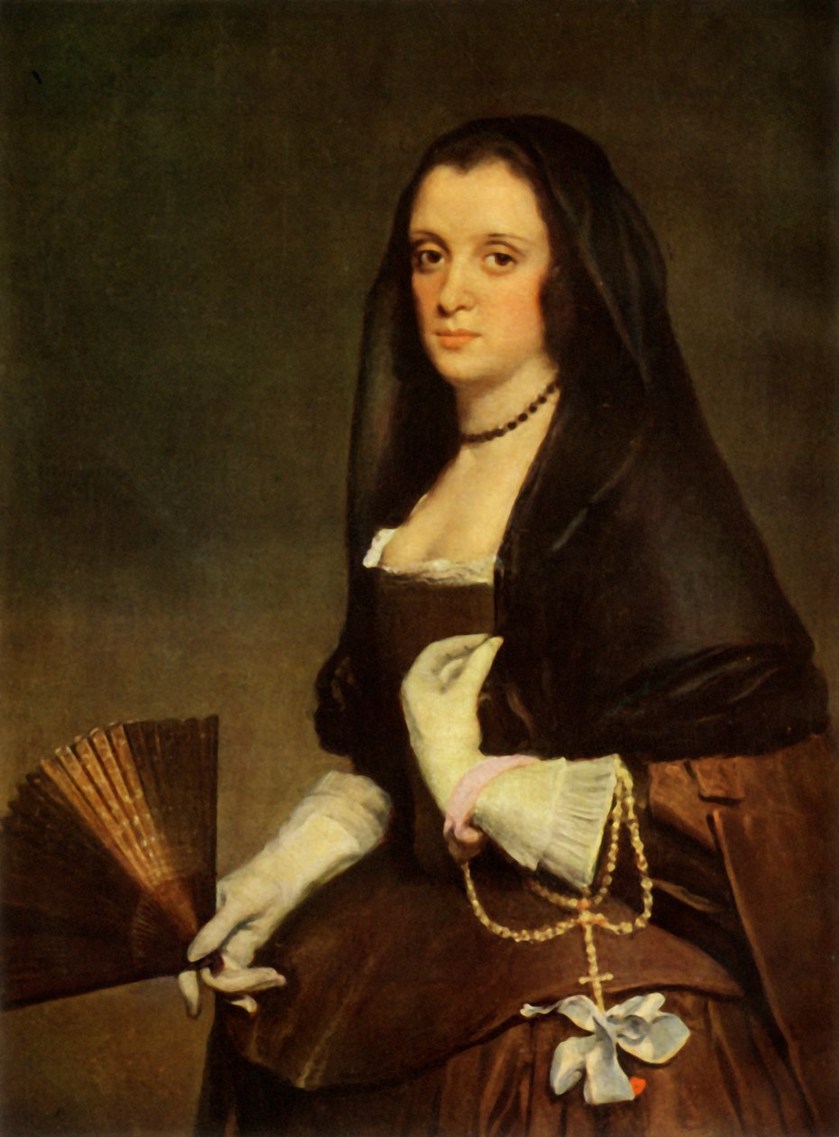 Nainen tuulettimen kanssa, c1640, 1946. tekijältä Diego Velázquez