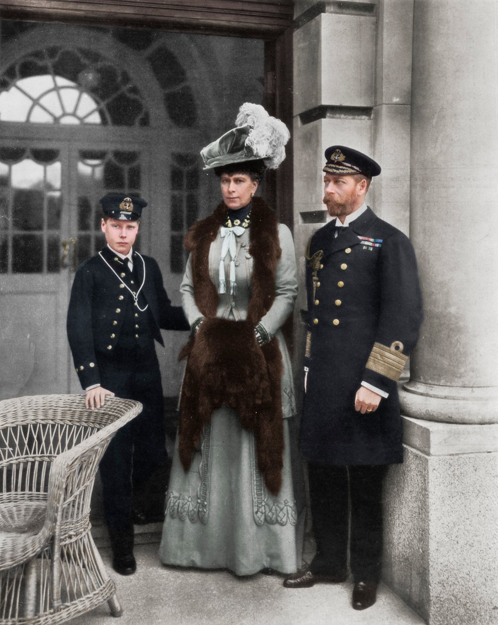"Meremieskuninkaamme, hänen puolisonsa ja merimies valtaistuimen perillinen", 1910 tekijältä Dinham