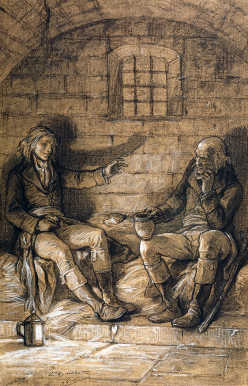 Simourdin ja Gauvrais, kuvitus "Quatrevingt-Treizelle" (1874), kirjoittanut Victor Hugo (1802-85) tekijältä Diogene Ulysse Napoleon Maillart