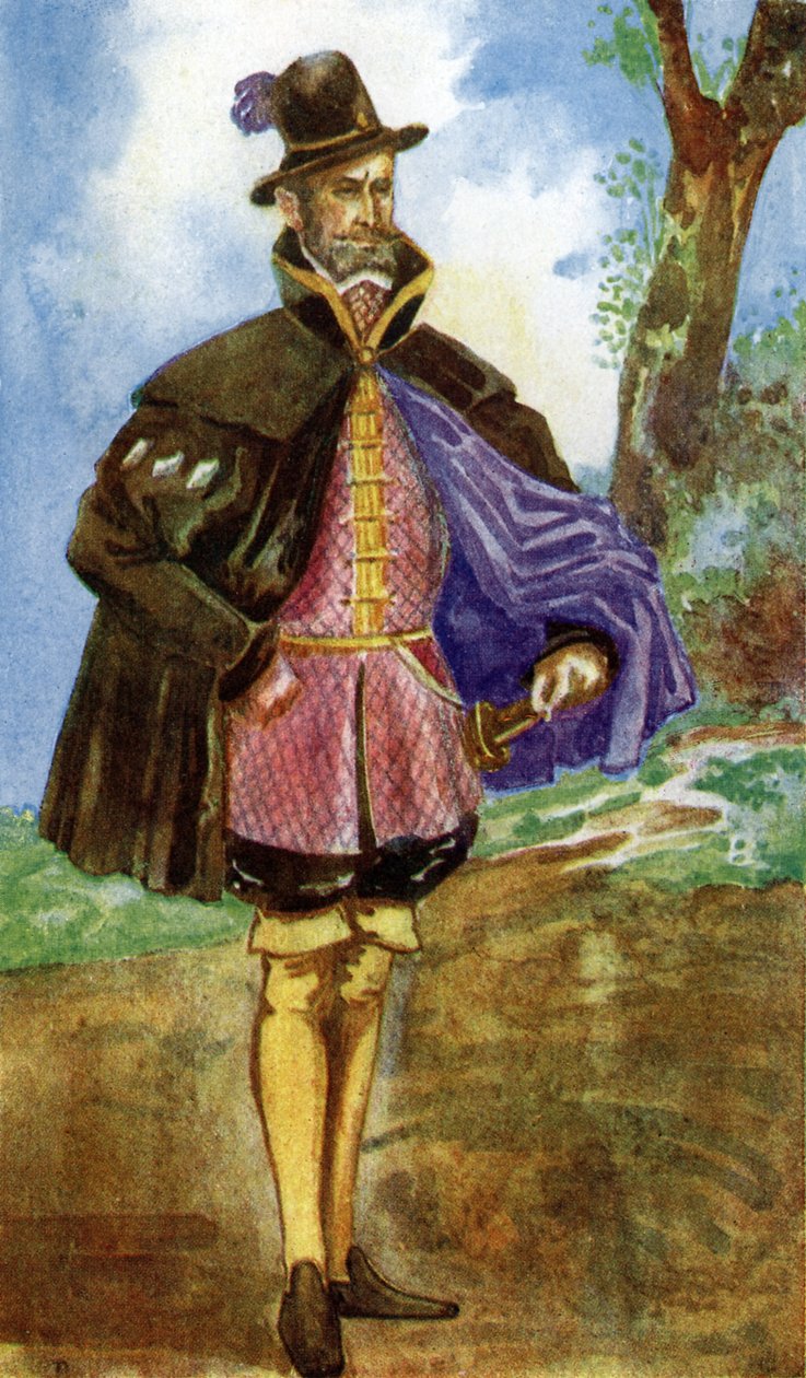 Miesten puku Maria I:n hallituskaudella (1553-1558) tekijältä Dion Clayton Calthrop