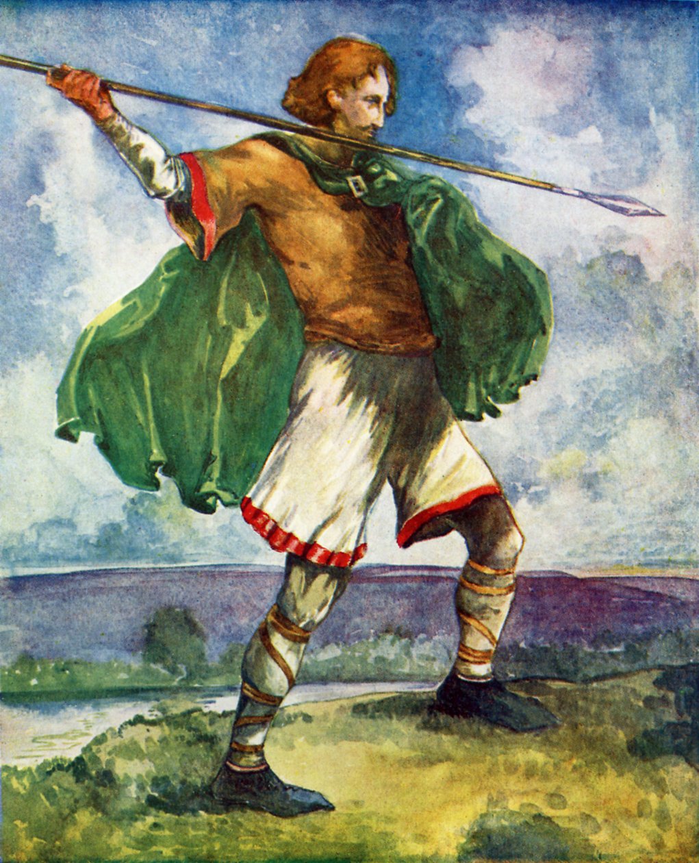 Miesten puku Vilhelm II:n aikana (1087- 1100). tekijältä Dion Clayton Calthrop