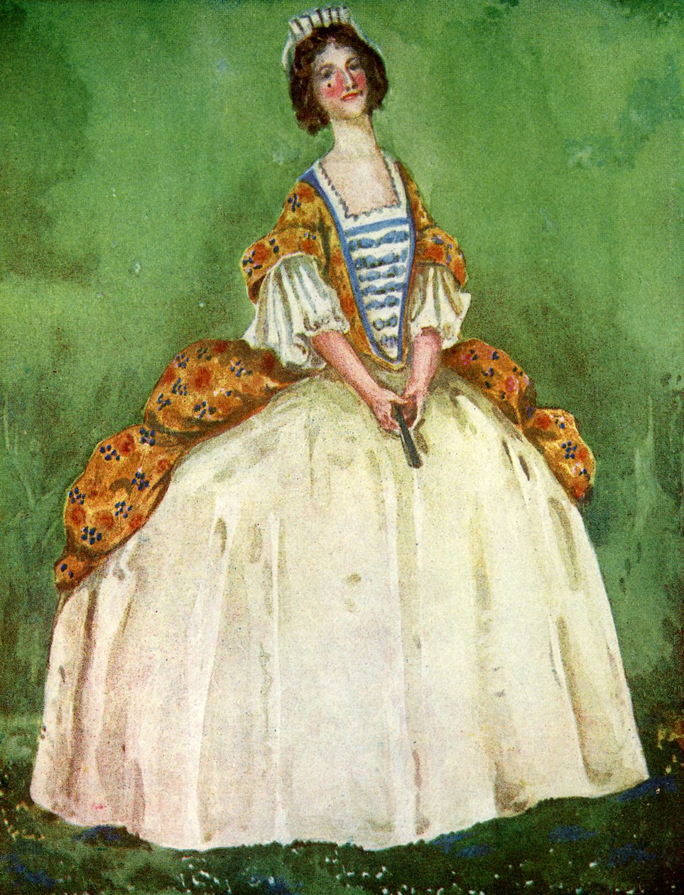 Naisten puku Anna I:n hallituskaudella (1702-1714) tekijältä Dion Clayton Calthrop