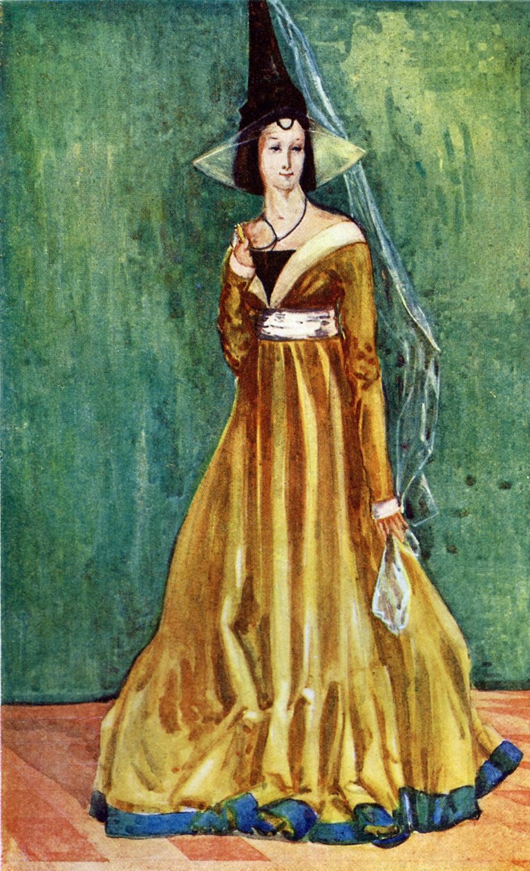 Naisen puku Edward IV:n hallituskaudella (1461-1483) tekijältä Dion Clayton Calthrop