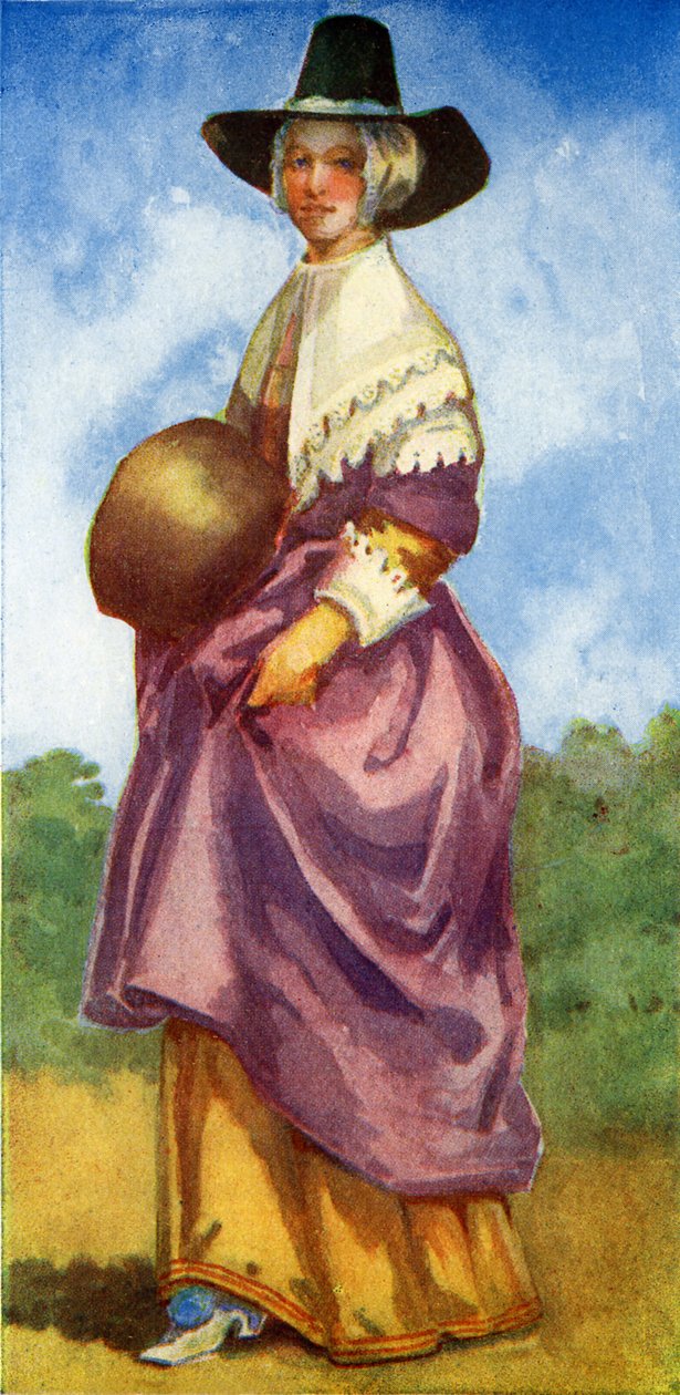 Naisten puku Cromwellien hallituskaudella (1649-1660) tekijältä Dion Clayton Calthrop