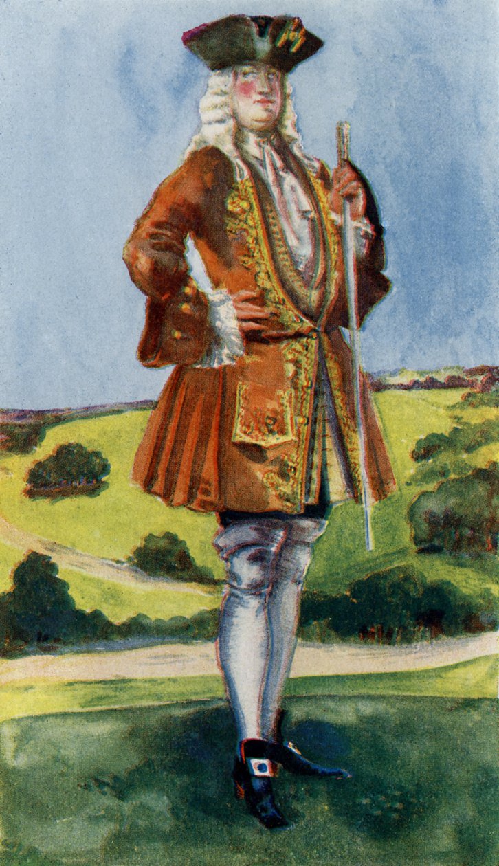 Miesten puku George I:n hallituskaudella (1714-1727) tekijältä Dion Clayton Calthrop
