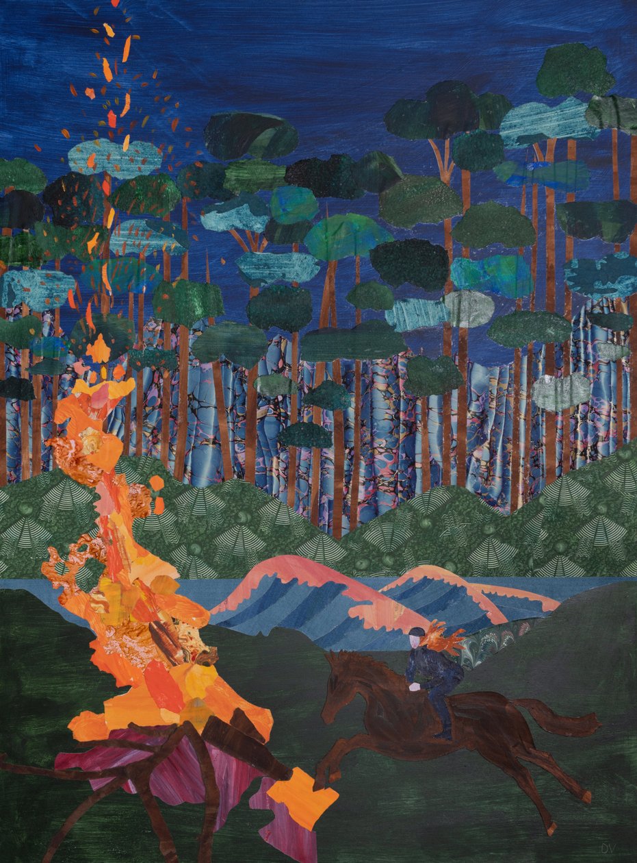 Brunnhilde ja rovio Reinin varrella (kollaasi) tekijältä Dione Verulam