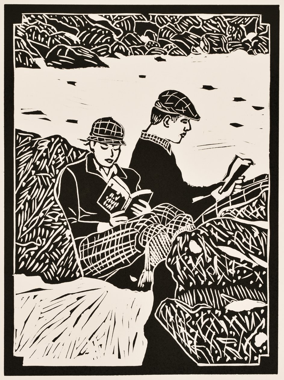 Vuoden kuukaudet: (linoleikkaus) tekijältä Dione Verulam