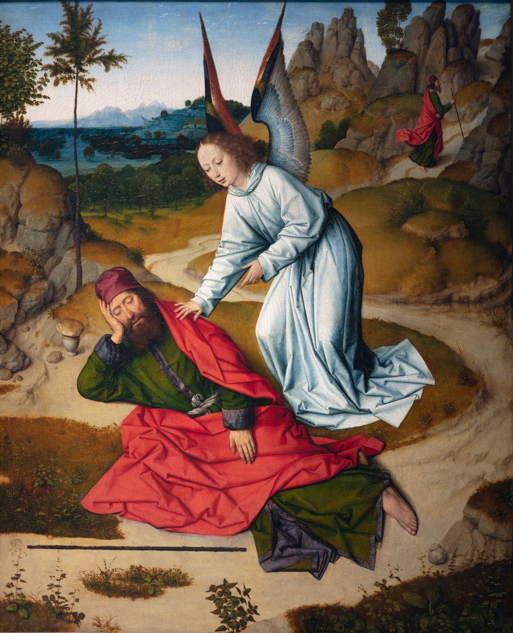 Seurakuntakirkko (Parochiekerk Sint-Pieter). Maalaus. Viimeinen ehtoollinen. Dirk Bouts. 1464-1468. Yksityiskohta. Oikea paneeli. tekijältä Dirck Bouts
