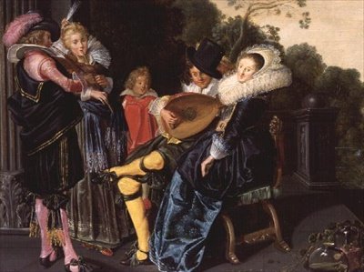 Tyylikäs musiikkijuhla koristejärven rannalla, 1621 tekijältä Dirck Hals