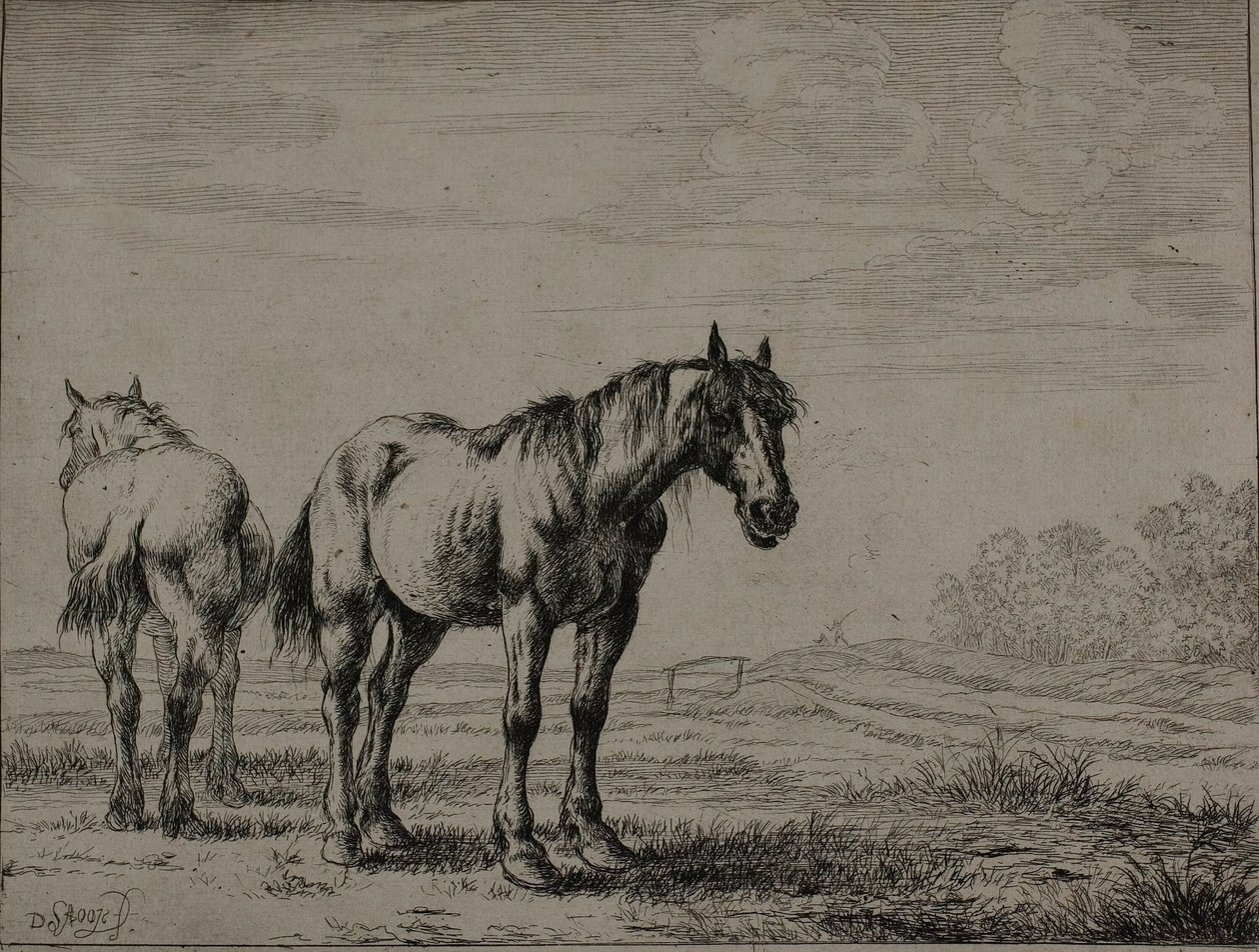 Kaksi Plow Horses, levy seitsemän sarjasta Horses tekijältä Dirck Stoop