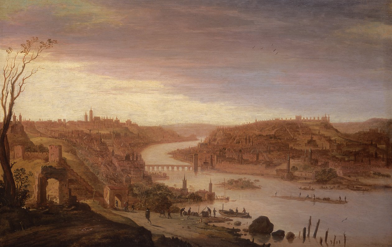 Panoraamanäkymä Prahasta (palautettu versio, katso myös 52796) tekijältä Dirck Verhaert