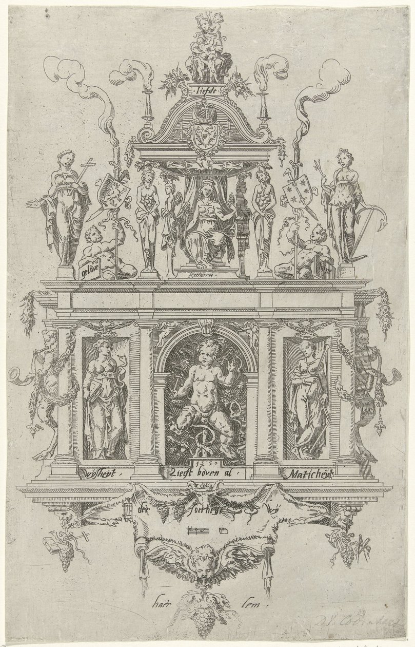 De Wijngaertranckenin Haarlemin retoriikkakamari Blazon tekijältä Dirck Volckertsz. Coornhert (attributed to)