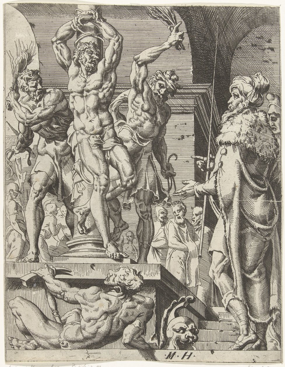 Kristuksen liputus Ihmiskunnan lankeemus ja lunastus Kristuksen elämän ja kärsimyksen kautta (sarjan nimi) tekijältä Dirck Volckertsz. Coornhert (attributed to)