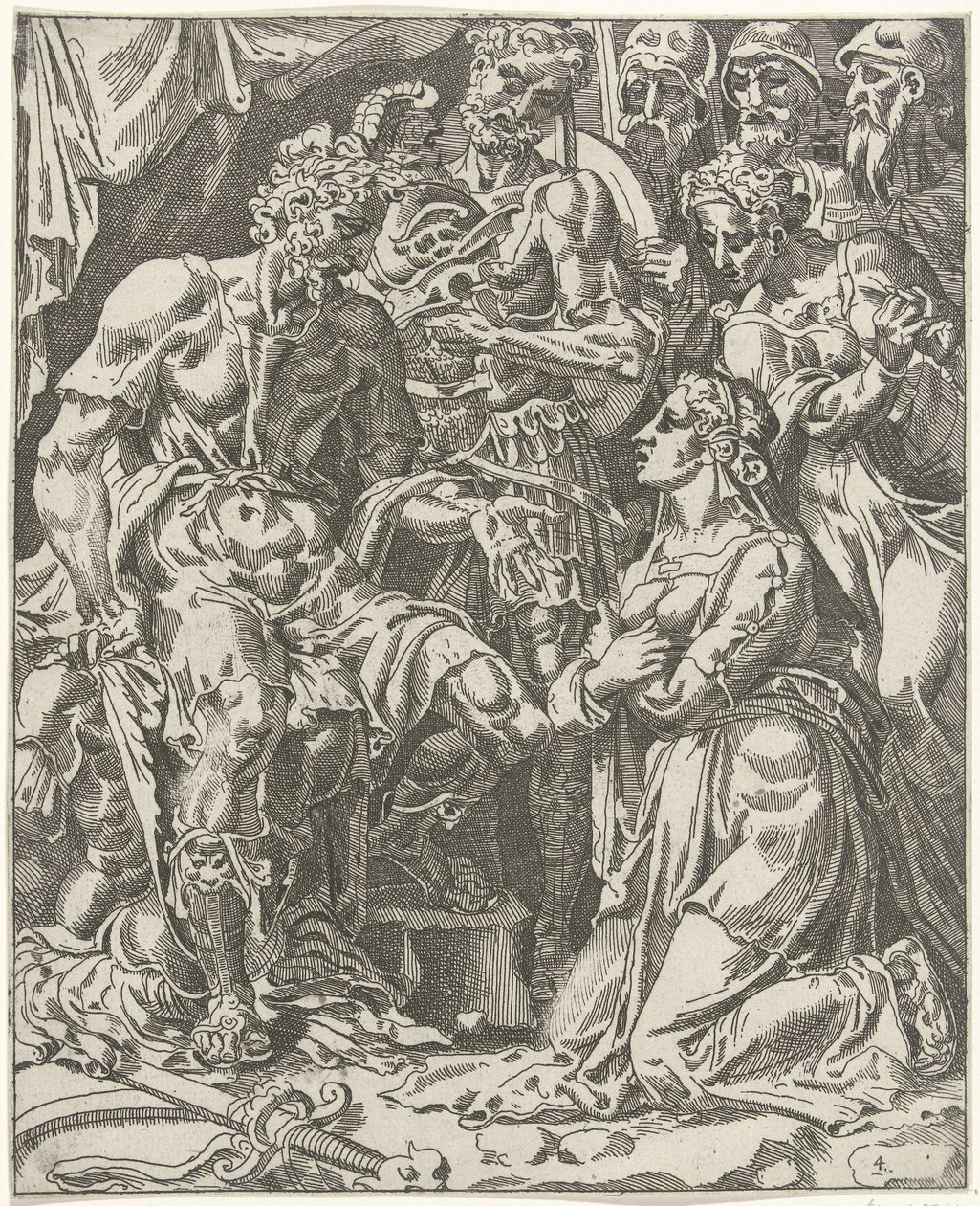 Judith voor Holofernes Judith in Holofernes (sarjan nimi) tekijältä Dirck Volckertsz. Coornhert (attributed to)