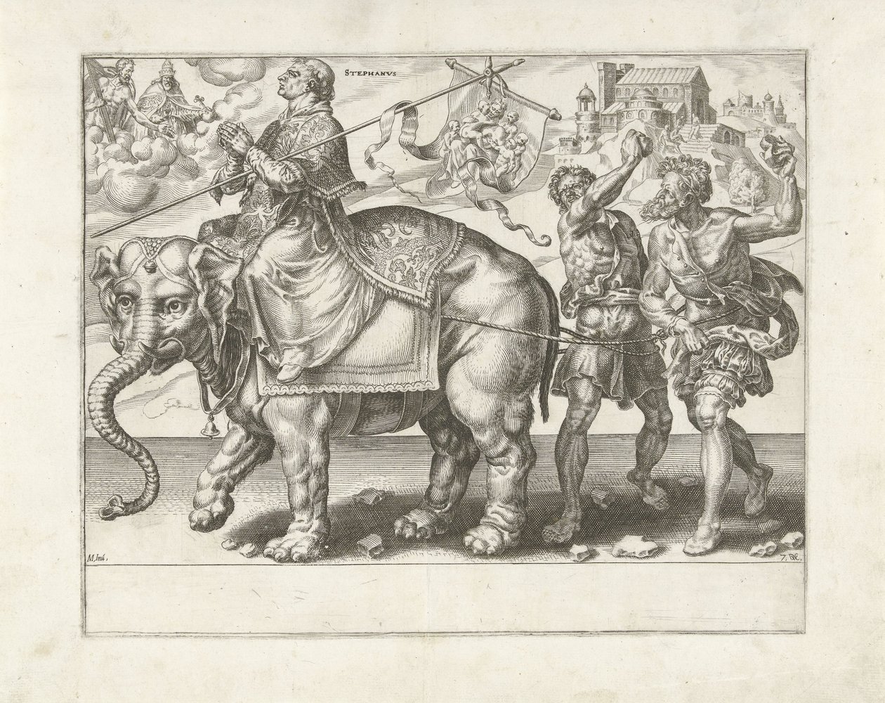 Stephenin voitto Triumph of Patience (sarjan nimi) Patientiae Trivmphvs (sarjan nimi) tekijältä Dirck Volckertsz. Coornhert