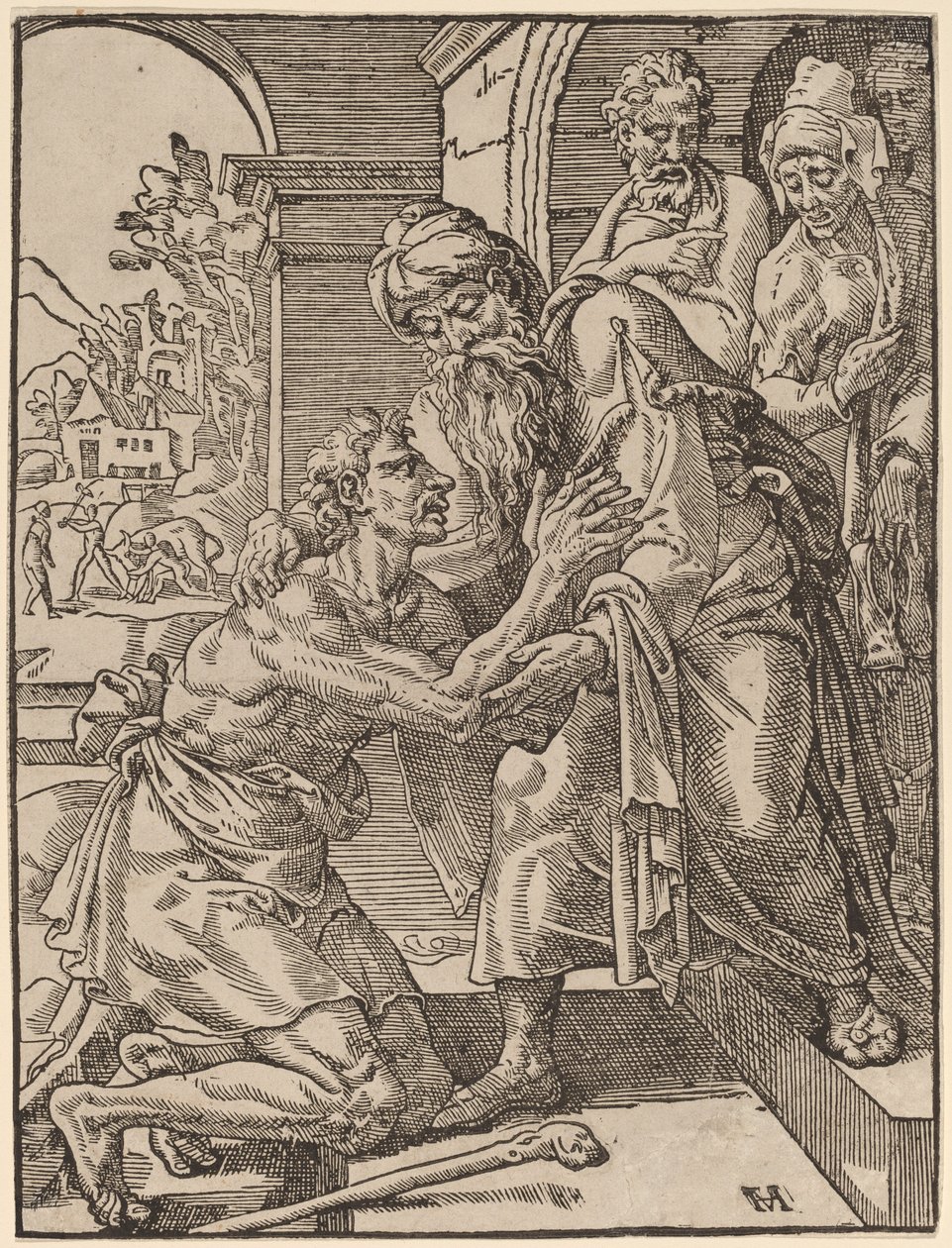 Tuhlaajapojan paluu tekijältä Dirck Volckertz Coornhert after Maerten van Heemskerck