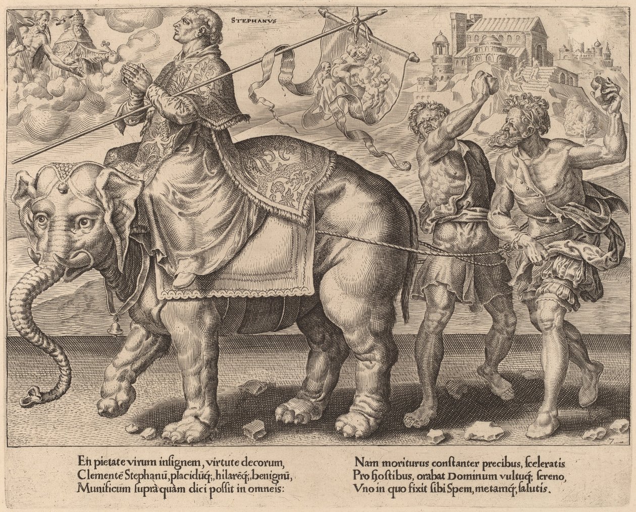 Pyhän Stefanoksen voitto tekijältä Dirck Volckertz Coornhert after Maerten van Heemskerck