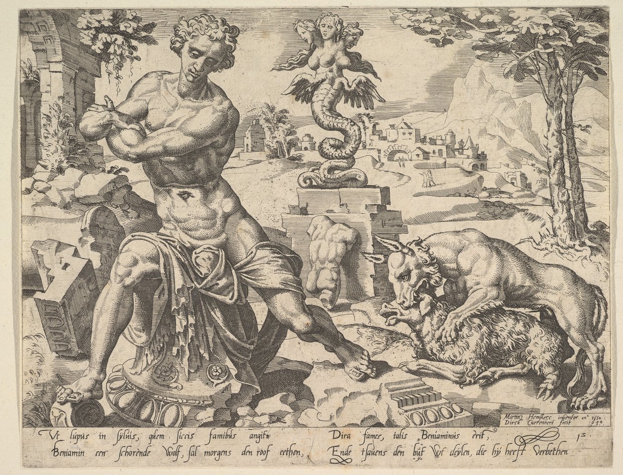 Benjamin, sarjasta Kaksitoista patriarkkaa, 1550. tekijältä Dirck Volkertsen Coornhert