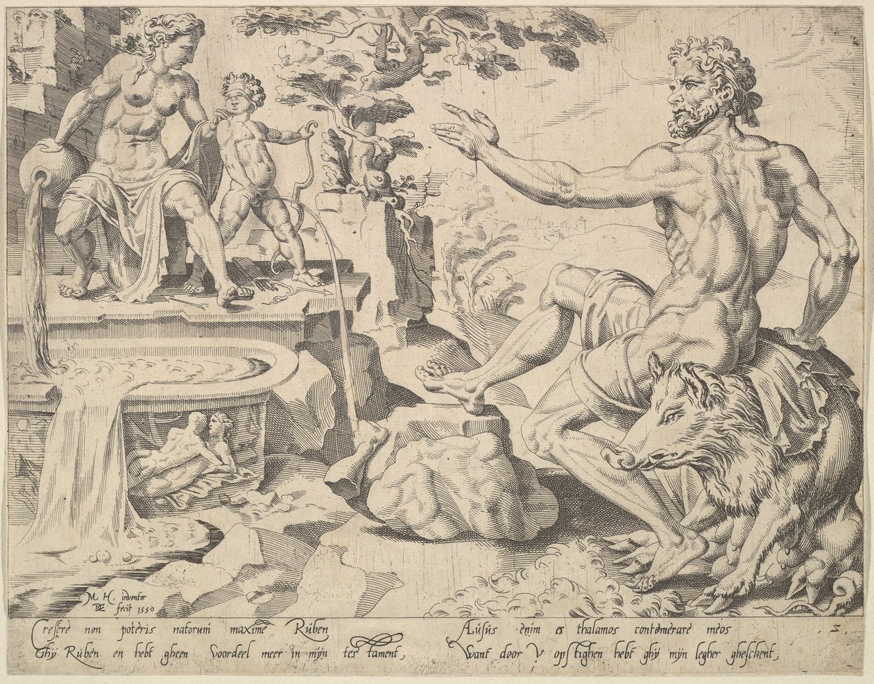 Ruuben [1. Moos. 49:3-4], sarjasta Kaksitoista patriarkkaa, 1550. tekijältä Dirck Volkertsen Coornhert