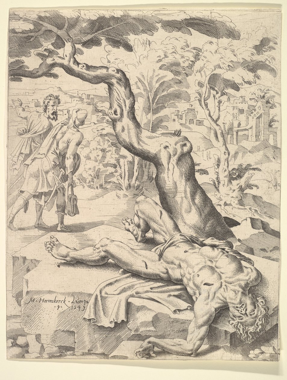 Vertaus laupias samarialainen, 1549. tekijältä Dirck Volkertsen Coornhert