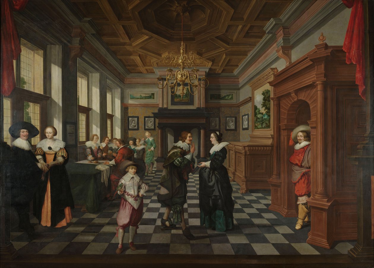 Seitsemänosainen koristeellinen jakso: Sisustus, 1630-32 tekijältä Dirck van Delen