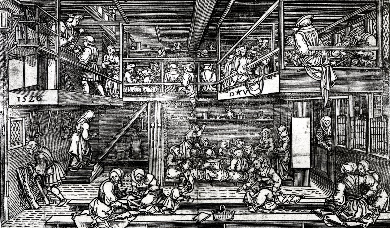 Kouluhuone, 1526 tekijältä Dirk Jacobsz Vellert
