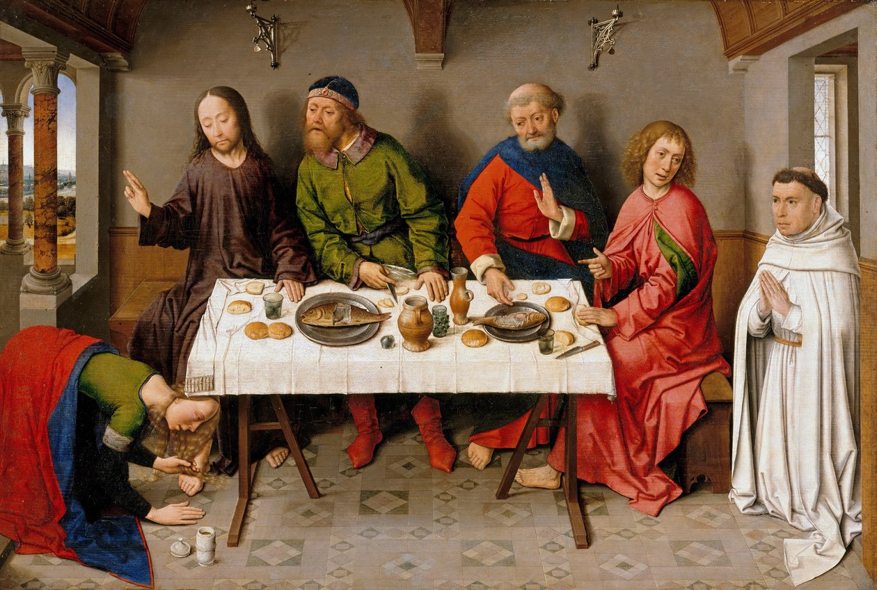 Kristus fariseuksen Simonin huoneessa, n. 1450 tekijältä Dirk Bouts