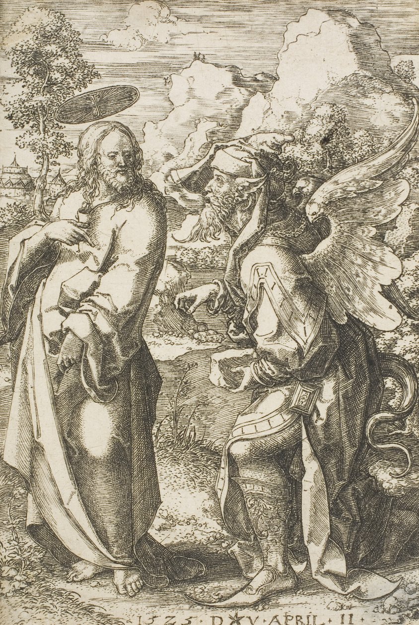 Paholaisen kiusaama Kristus, 1525 tekijältä Dirk Jacobsz Vellert